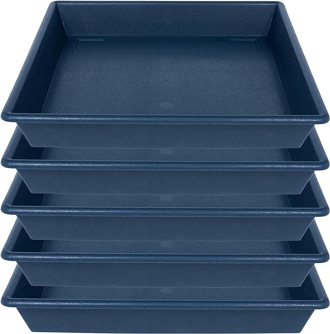 Square Plant Saucer 6 Inch 5 Pack6 8 12 14 16 18 20 Plant Trays for Pots, Flower Pot No Holes Plant Drip Trays,Heavy Duty Plastic Plant Saucers for Indoors Outdoors
