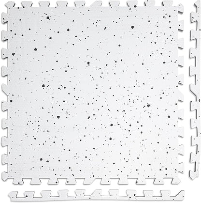 Play Platoon Non-Toxic Large Kids Play Mats for Floors, 9 Tile 72 x 72 inch - Extra-Thick Interlocking Comfortable Cushioned 24 x 24 in. Puzzle Mat with Border, Neutral Playmat Rug for Toddlers