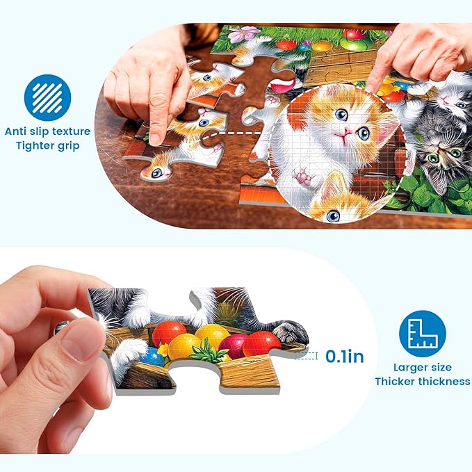 6 Packs 16 Large Piece Puzzle for Seniors Puzzle Dementia Alzheimer's Products Activities for Seniors Elderly Adult Dog Cat Turtle Easy Jigsaw Puzzle Alzheimers Memory Games with 6 Storage Bags