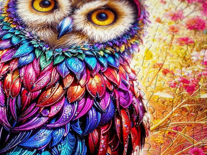 Magical Owl in Floral Fantasy Illustration – 1000 Pieces Jigsaw Puzzle for Adults – Matte Finish, Soft Touch, Easy to Assemble, Tight Fit, Vivid Colors, Missing Pieces Service