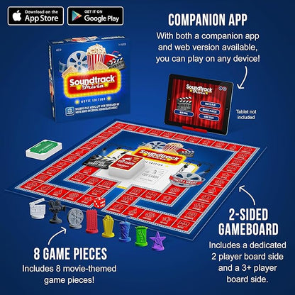 Soundtrack Trivia Movie Game, Name The Movie from a 15 Second Music Clip, Board Game for Family, Adults, Kids Ages 8+, 1 or More Players by Game Night Media