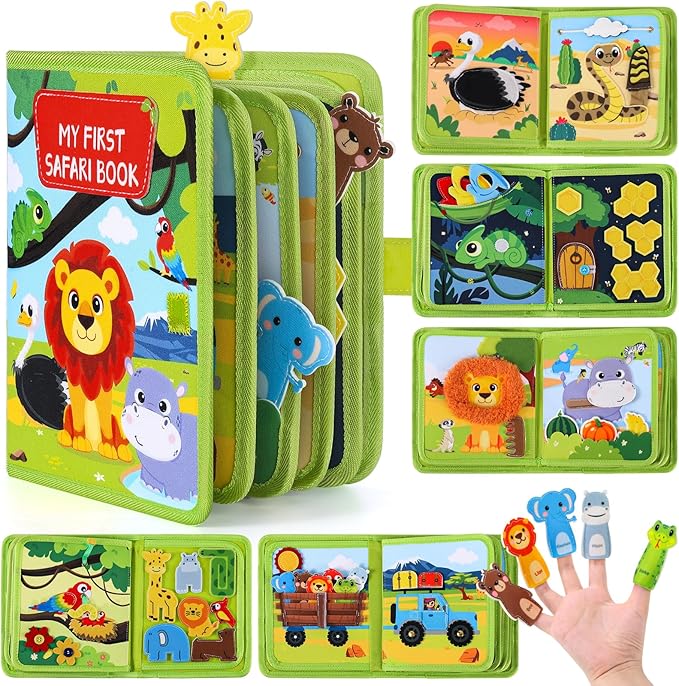 Gigilli Busy Book for Toddlers 1-3, Quiet Activity Books for Toddlers 1 Year Old, Montessori Toys Busy Board for 1 2 3 Year Old Boy Girl, Educational Airplane Travel Toy Busy Books Christmas Birthday