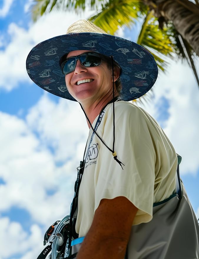 Palmyth Straw Hat for Men & Women Sun Hats, Beach Hat, Fishing Hat Wide Brim UPF 50+ Sun Protection