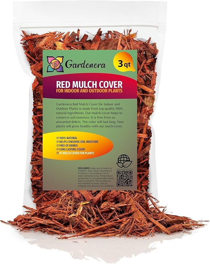Red Mulch - Create a Striking and Eye-Catching Garden Design - 3 QUARTS