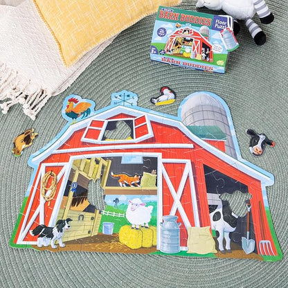 Peaceable Kingdom Shiny Barn Buddies Floor Puzzle - Farm Animal Puzzle for Kids Ages 3 and Up