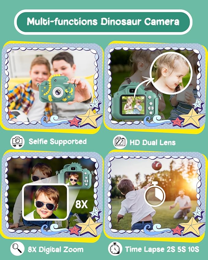 Kids Camera, Toddler Camera for Boys Girls, Toys Gifts for Christmas Birthday Boys Girls Kids 3-9 Year Old Digital Video Camera with 32GB TF Card