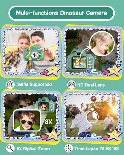 Kids Camera, Toddler Camera for Boys Girls, Toys Gifts for Christmas Birthday Boys Girls Kids 3-9 Year Old Digital Video Camera with 32GB TF Card