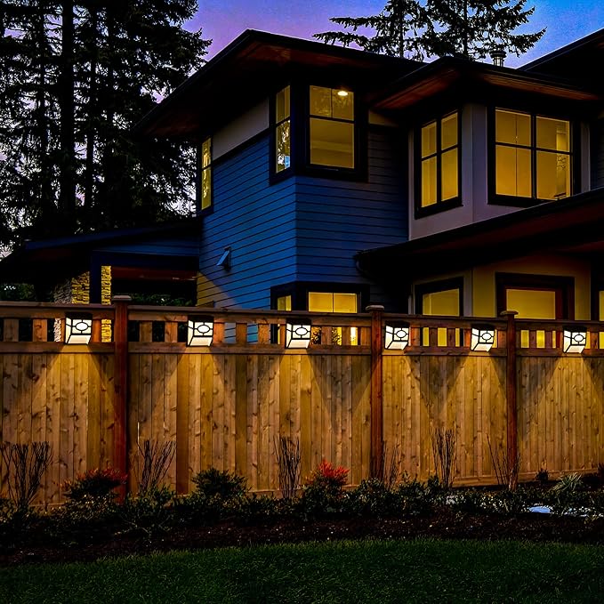 SOLPEX 16 Pack Solar Deck Lights Outdoor, Solar Fence Lights，2 Modes Christmas Garden Decoration Lights,RBG/Warm White LED Decorative Lighting for Garden，Yard，Post，Path&Driveway