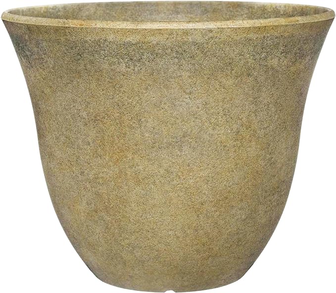 Classic Home and Garden Honeysuckle Resin Flower Pot Planter, Fossil Stone, 15"