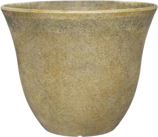 Classic Home and Garden Honeysuckle Resin Flower Pot Planter, Fossil Stone, 15"