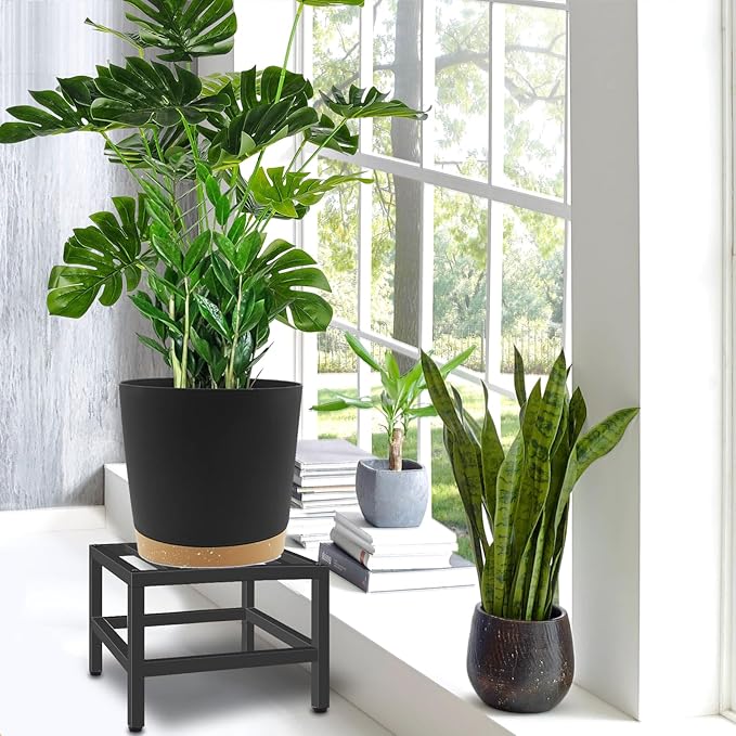 Plant Stand Indoor Outdoor, Single Plant Stands Metal Pedestal Stand for Indoor Outdoor, Iron Flower Stand Display Planter Shelf for Garden Deck Living Room