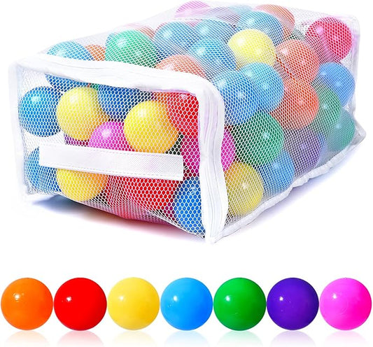 PlayMaty Ball Pit Balls - Colorful Ocean Pool Toys for Kids, Phthalate & BPA Free, 100pcs for Toddler Playhouse, Tent, or Playpen