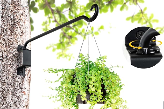 Qiang Ni Swivel Plant Hanger Bracket: Bird Feeder Hanger for Outdoor Wall Mount (16 - B-2pcs, 16 Inch)