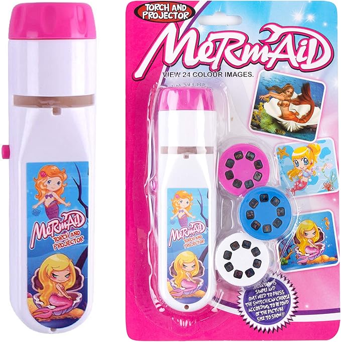 Georgie Porgy Children Projector Toys Educational Science Set Wall Ceiling Tent Torch Flashlight for Kids Gifts for Boys Girls (Mermaid)