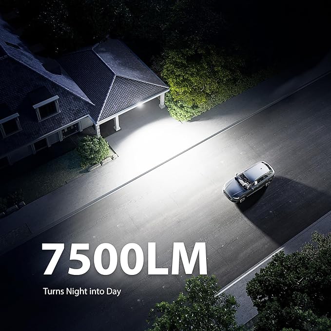 Onforu 75W LED Motion Sensor Outdoor Lights, Dusk to Dawn Flood Light Outdoor Motion Sensor, Hardwired Security Lights Floodlights Outside 7500LM 6500K Daylight IP65 Waterproof (White)