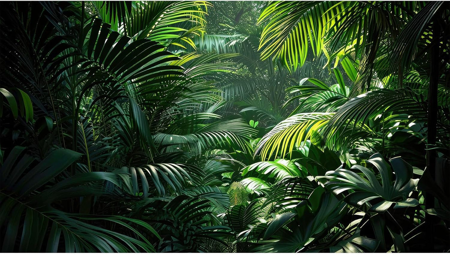 Aquarium Background Enchanting Beauty of Jungle Terrarium Backdrop Nature Jungle Green Leaf Palms Fish Tank Background Reptile Habitat Backdrop Wallpaper Poster Decor Vinyl 36x20in