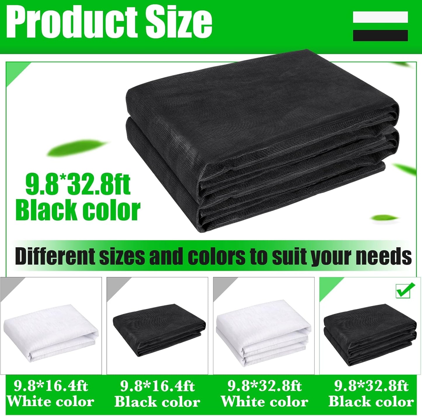 9.8 x 32.8ft Thicker Garden Mesh Netting,Ultra Fine Plant Row Covers,PPT Nano Mosquito Netting Screen Bird Barrier Net for Outdoor Vegetable Plants Fruits Flowers,Patios Balconies,33% Shading Rate