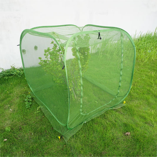 Pop Up Mesh Plant Cover 48’’x48’’x48’’ for Square Raised Garden Bed, Mesh Net Cage Protect from Bird Pest, Insect, Garden Tent for Vegetables, Seedlings Fruits and Herbs