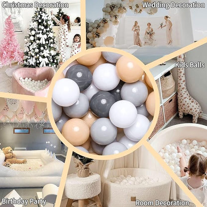GOGOSO Ball Pits Balls for Toddlers Pack of 50 100 200 Plastics Shape Ball Non-Phthalate Non-BPA Non-Toxic 2.2-Inch Crush Proof Play Balls