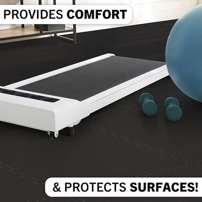 EVA Foam Mat Tiles 18-Pack - 72 SQ FT of Interlocking Padding for Garage, Playroom, or Gym Flooring - Exercise Mat or Baby Playmat by Stalwart (Black)