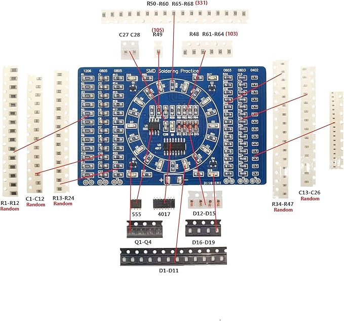 Gikfun DIY SMD SMT Welding Practice Soldering Skill Training Board Ek7028