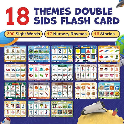 HOMESTEC Astro Pad, Toddler Interactive Learning Toys Ages 3 4 5 6, Kids Speech Therapy Educational Tablet Includes Sight Words, Nursery Rhymes, Stories, Perfect Christmas,Birthday Gift for Boys Girls