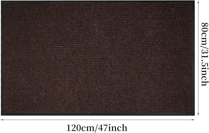 Profile Rubber Door Mat, 47x31inch, Heavy Duty, Entrance Doormat, Indoor and Outdoor, Waterproof, Easy Clean Shoe Scraper, Home Rug Welcome Mats for Entryway, Patio, Porch, Brown