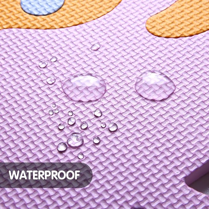 Foam Play Mat for Kids，25Pcs Square Interlocking Puzzle Floor Mat，Baby Play Mat Floor Mat Foam Puzzle Playmat for Toddlers with Fence（Animal-CSH007