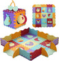 Foam Play Mat for Kids，25Pcs Square Interlocking Puzzle Floor Mat，Baby Play Mat Floor Mat Foam Puzzle Playmat for Toddlers with Fence（Fruit-CSH008
