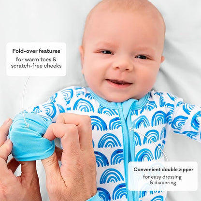 Little Sleepies Pajamas for Baby Boys & Girls, Viscose from Bamboo Baby Pajamas, Preemie & Newborn Sleepers, 2-Way Zipper PJs