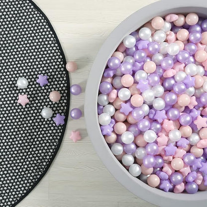 GOGOSO Balls for Ball Pit - Plastic Ball for Toddlers, Baby Kids Ball Pool Decoration 50 100 200 300 500 1000 (A Purple+Pink+White+Clear, 500 Balls)