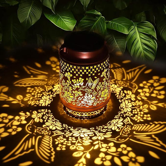 Hummingbird Solar Lanterns Outdoor Waterproof, Mothers Day Gifts Birthday Gifts for Women Mom Grandma Sister, Hanging Solar Lantern Garden Decor for Outside Yard Patio Porch Pathway Lawn Balcony