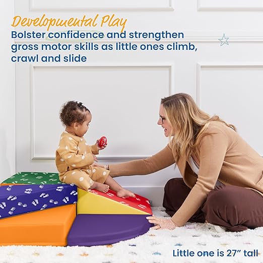 ECR4Kids SoftZone Tiny Twisting Climber, Beginner Playset, Assorted, 5-Piece