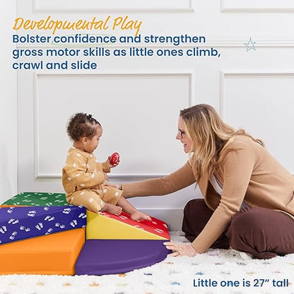 ECR4Kids SoftZone Tiny Twisting Climber, Beginner Playset, Assorted, 5-Piece