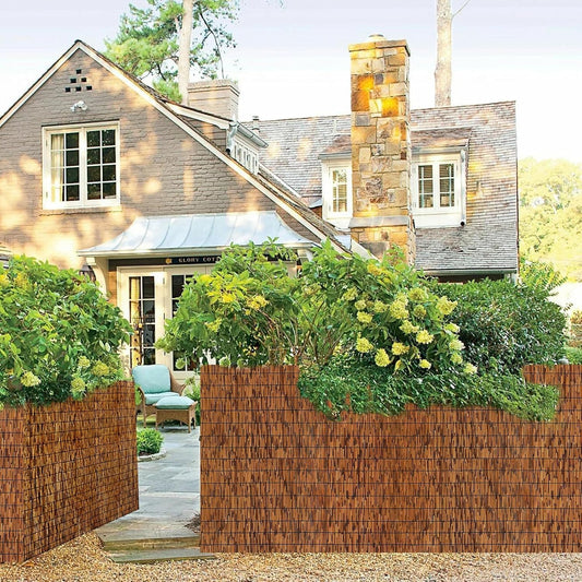 Reed Bamboo Screen Fencing,4FT X 16.4FT Natural Reed Fencing Reed Screen for Balcony Reed Fence Bamboo Reed Fence 4 Feet High for Outdoor Backyard Patio(Brown)