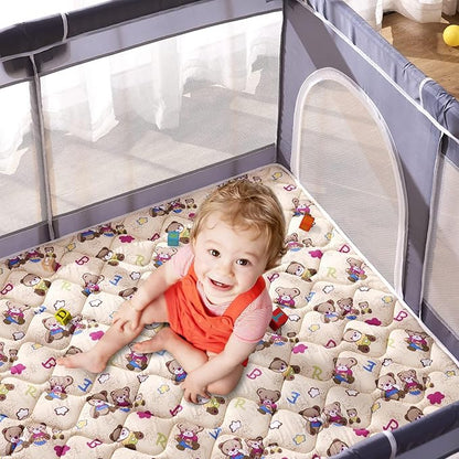 Baby Play Mat - 6ft X 4ft,Premium Thicker Foam One-Piece Crawling Mat, Machine Washable, Extra Large Anti-Slip Activity Playmat for Babies, Toddlers & Infants