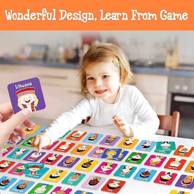 72 PCS Memory Matching Game, 36 Pairs Difference Face Memory Cards Never Forget A Face Matching Game, Educational Learning Toys for Preschool 3 4 5 6 Years Old