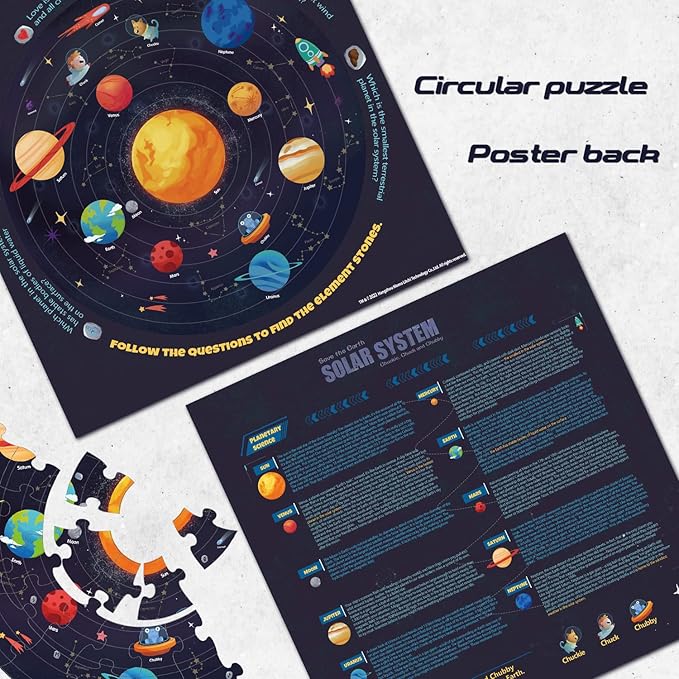 TAOZI&LIZHI Solar System Puzzles for Kids Ages 4-6, 6-8, Large 48 Pieces Round Space Planets Toddler Puzzle Age 2-4, Jigsaw Floor Puzzles for Kids Ages 3-5, Puzzles Gifts for Boys Girls Children