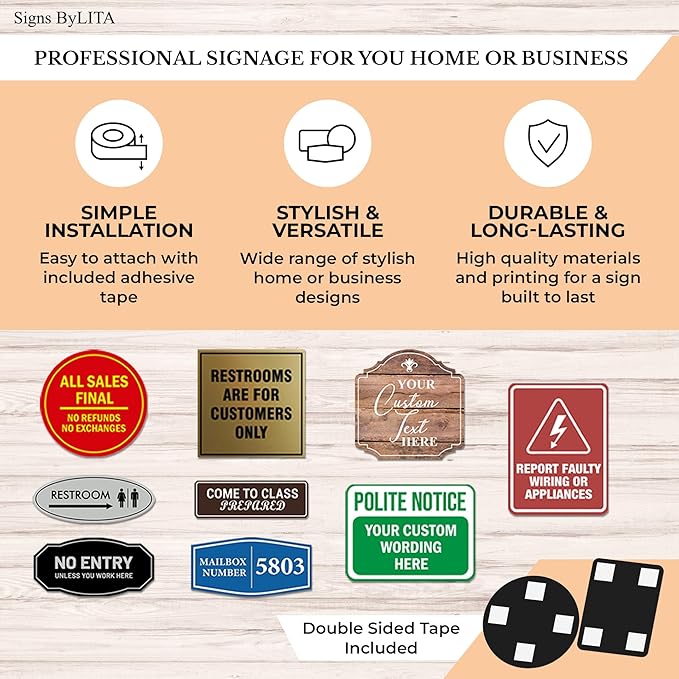 Signs ByLITA Standard Sprinkler Room Sign (White) - Large 2 Pack