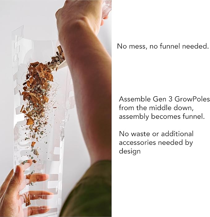 Plastic Moss Poles for Climbing Plants V3 Large 5 Pcs Front Opening Stackable Moss Pole Monstera Plant Support-Plant Climbing Pole, DIY Moss Pole for Plants Indoor, Plant Sticks Support by THICCLY