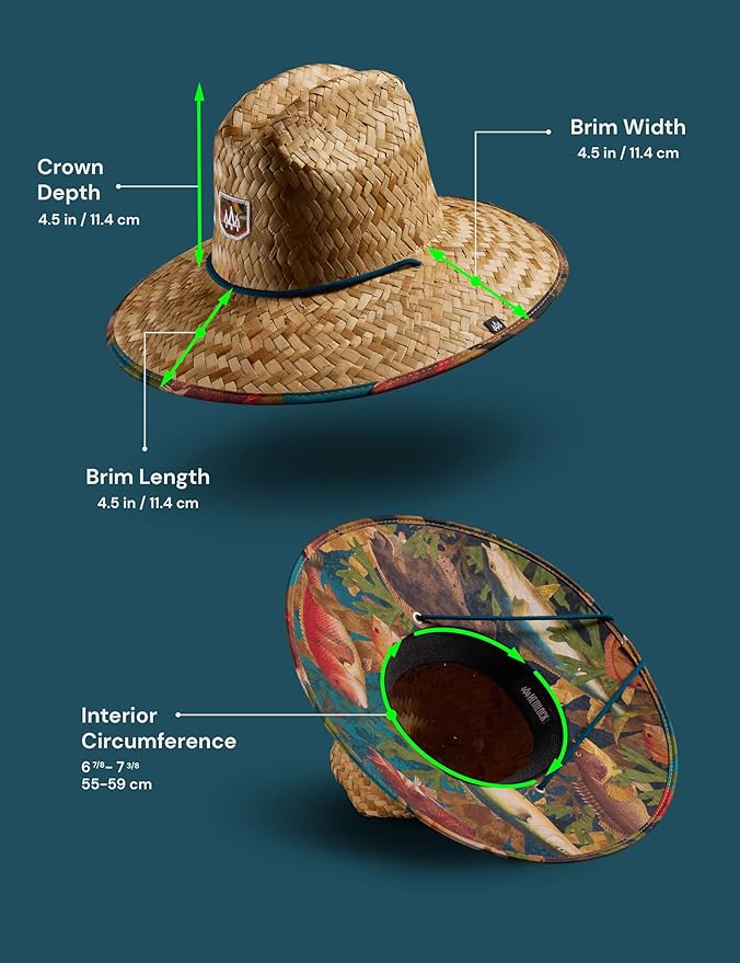 Straw Hat for Men & Women | Lifeguard Hat, Beach Hat & Sun Hat | UPF 50+ Wide Brim for Sun Protection | One Size | Hemlock