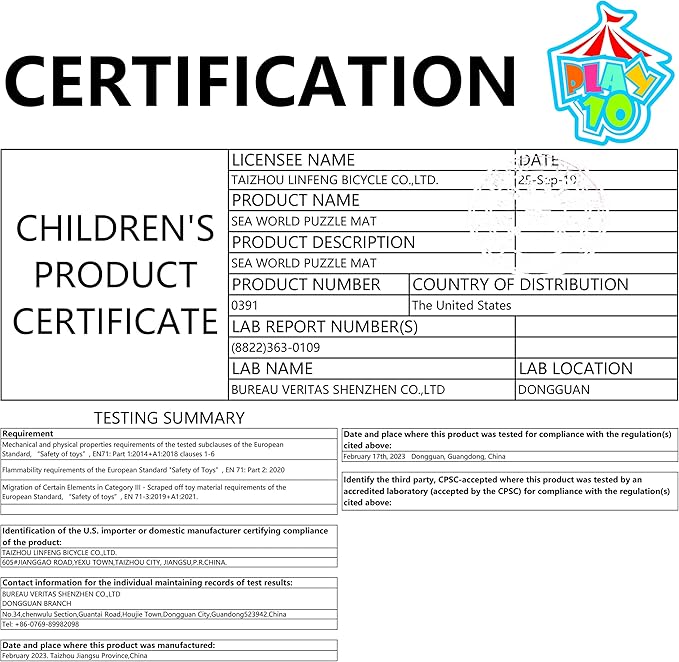 Puzzle Play Mat, Foam Floor Tiles, Children’s Foam Puzzle Mat Baby Floor Play Mat 34×34 Inches Sea World 9 Pieces