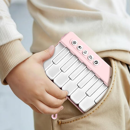 iPlay, iLearn Kids Mini Piano Toy W/Rainbow Lights, Portable Travel Piano Keyboard Toddlers Musical Instrument Learning Toys, Music Interactive Birthday Gift for 2 3 4 5 6 Year Old Girls Children