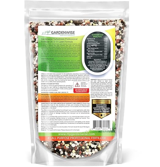 TurboGreen: Premium Lawn Fertilizer with Iron - Advanced Nitrogen & Iron-Rich Formula for Lush Growth | Eco-Friendly Grass Fertilizer for Spring & All Seasons | Slow-Release (5 QUARTS)