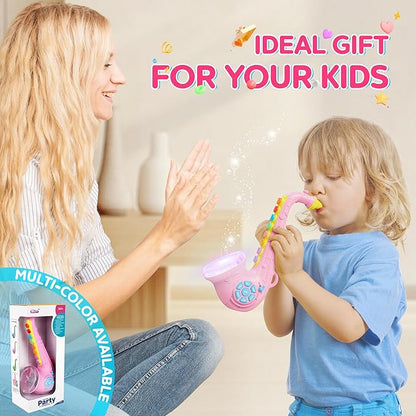 Contixo KT1 Toy Saxophone, Pink Digital Saxaboom, Trumpet, Clarinet with Light & Sound, Early Education Musical Instrument Gift for Toddlers Kids Girls Boys