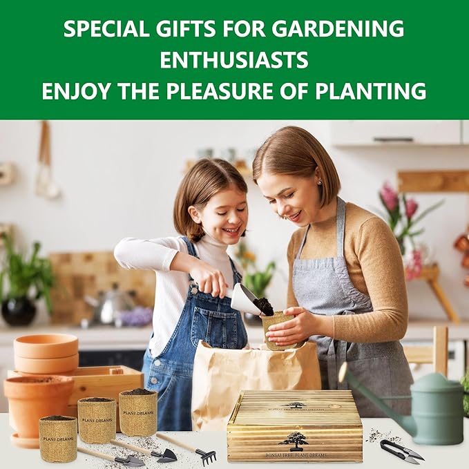 Bonsai Tree Kit – DIY Japanese Bonzai Trees with All-in-One Indoor Plant Growing Tools & Planters – Unique Gardening Gifts for Women, Men & Kids