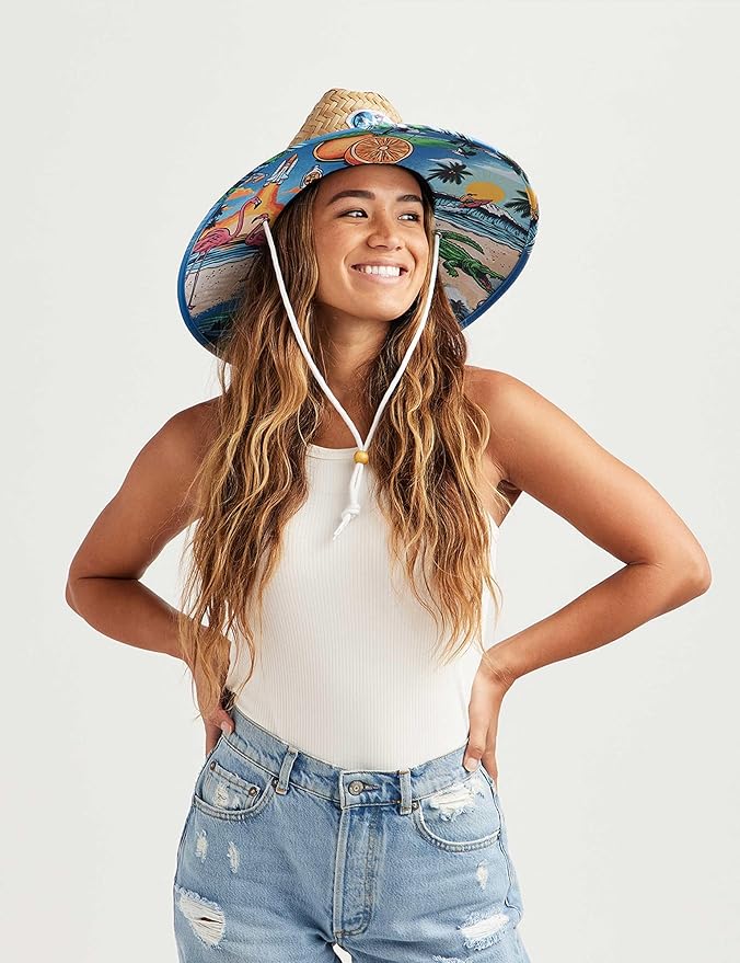 Straw Hat for Men & Women | Lifeguard Hat, Beach Hat & Sun Hat | UPF 50+ Wide Brim for Sun Protection | One Size | Hemlock