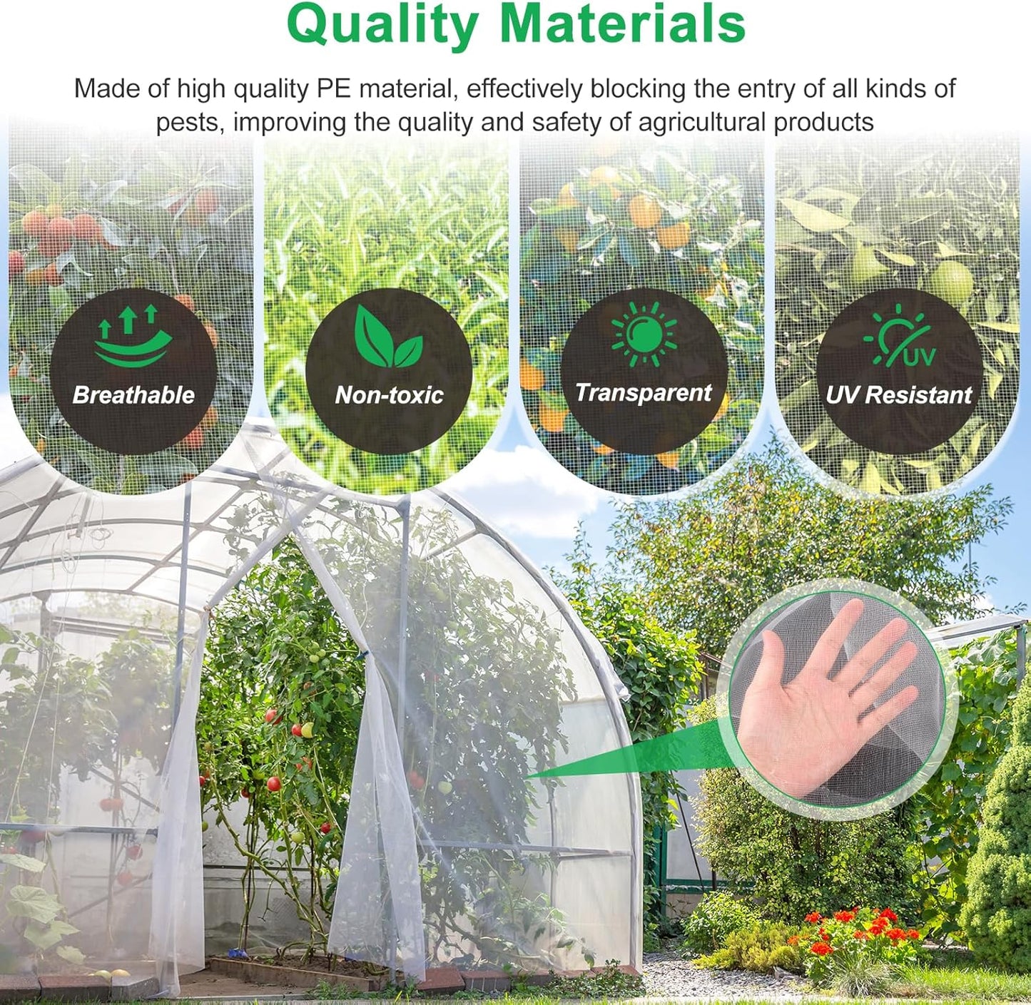 Garden Netting Pest Barrier, 10 X 50FT Insect Netting for Garden Raised Beds, Garden Bug Netting Plant Mesh for Blueberry Bushes, Figs, Plants, Vegetables Protection