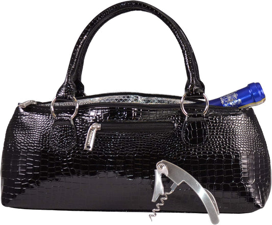 Wine Clutch Bag (Thermal Insulated) Trendy Women’s Carry Tote | Holds Red & White 750mL Bottles | Trendy Fashion | Incl. Portable Waiter-Style Corkscrew