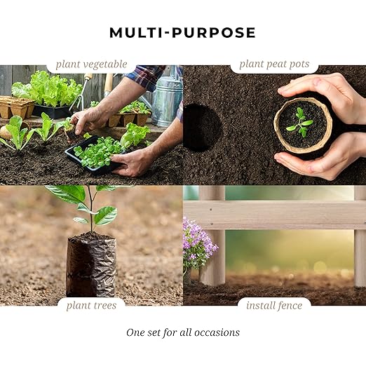 Auger Drill Bit for Planting 3 Pack with Extension - Spiral Hole Planter for Bulbs, Fence Posts, and Umbrella Holes - 3/8'' Hex Drive Drill- Gardening Hole Digger Yard Tools - Garden Drill Attachments